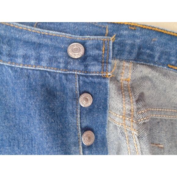 Vintage 90s Levis 501 Medium Wash Denima Button Fly Size 38x36 Red Tab - Picture 3 of 16